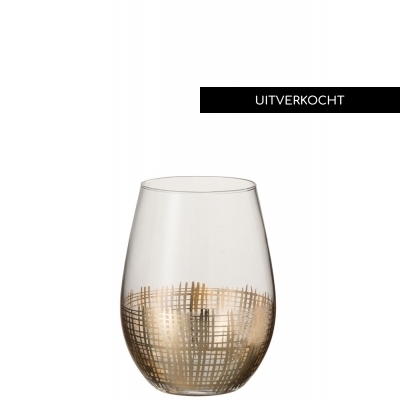 Drinkglas Raster Bol Glas Goud/Transparant Drinkglas Raster Bol Glas Goud/Transparant