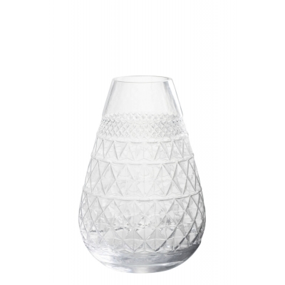 Vaas Conisch Geslepen Glas Transparant Vaas Conisch Geslepen Glas Transparant