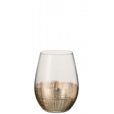 Drinkglas Raster Bol Glas Goud/Transparant Drinkglas Raster Bol Glas Goud/Transparant