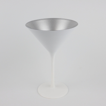 Cocktailglas wit/ zilver
