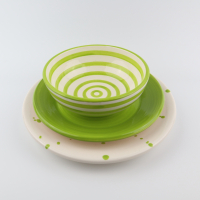 Schaaltje 15 cm bretons pistache