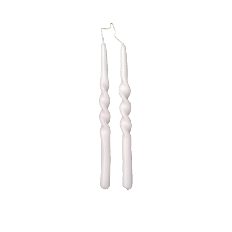 Rustik Lys Twist kaars Wit
