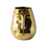 Gusta gouden vaas met gezicht H19.5 cm