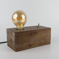 Tafellamp van hout inclusief LED-lamp