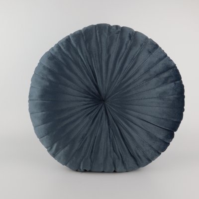 Kussen velvet rond dark blue